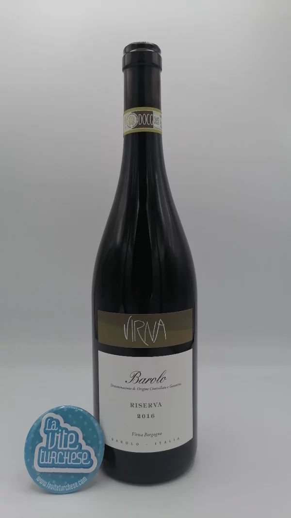 Virna – Barolo Riserva prodotto solamente nelle migliori annate con l'assemblaggio delle vigne "Cannubi e Sarmassa".