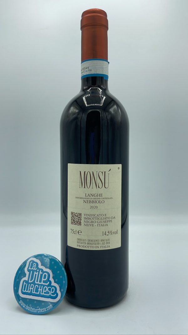 Giuseppe Negro – Monsù Langhe Nebbiolo - 2020 - back Giuseppe Negro - Monsù Langhe Nebbiolo made from the youngest plants destined for Barbaresco production.
