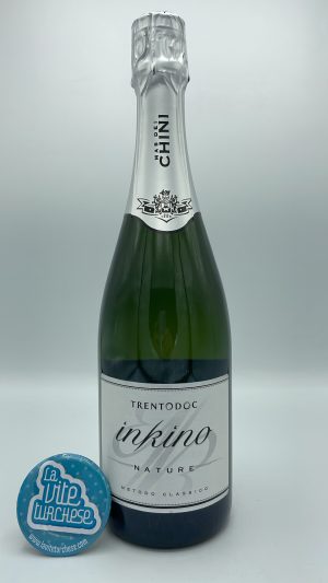 Mas dei Chini - Inkino Nature Trento made with only Chardonnay grapes with a 70-month fermentation on the lees.