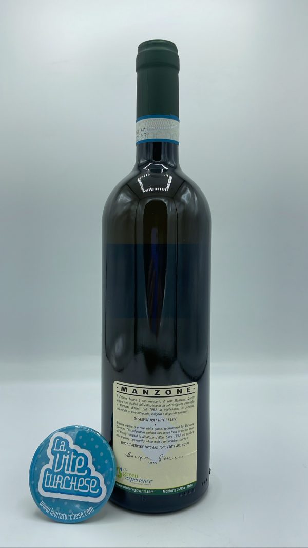 Giovanni Manzone - Langhe Rossese Bianco Rosserto – 2019 - Back Giovanni Manzone - Langhe Rossese Bianco Rosserto produced only in Monforte d'Alba, an ancient clone rediscovered in the 1970s.