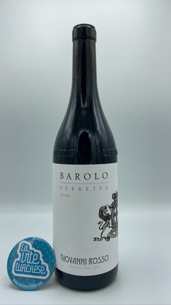 Giovanni Rosso - Barolo Cerretta produced from plants more than 30 years old in Serralunga, with limestone and clay soils.