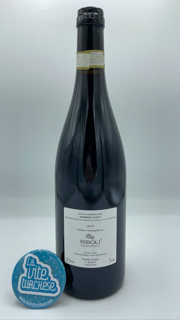Riboli – Barbera d'Asti Mappale Sessantuno prodotto con le piante di 9 anni, vinificata per 6 mesi in tonneaux e bottiglia.
