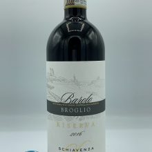 Schiavenza - Barolo Broglio Riserva produced in Serralunga's southeast-facing vineyard, aged for 6 years between oak and bottle.