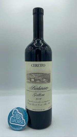 Ceretto – Barbaresco Gallina prodotto nell'omonima vigna situata a Neive, con piante di 20 anni, il vino ha svolto l'affinamento per 2 anni in rovere.