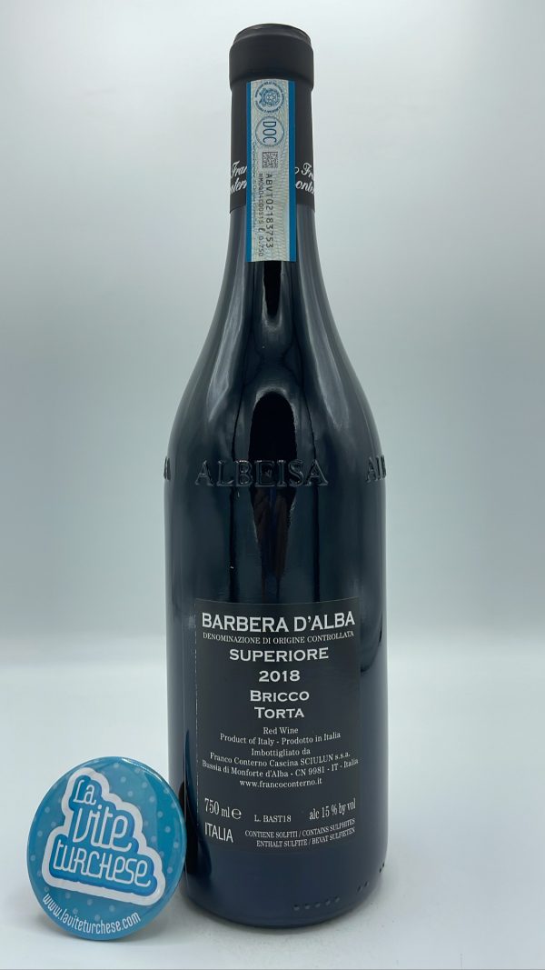 Franco Conterno – Barbera d'Alba Superiore Bricco Torta – 2018 - back Franco Conterno - Barbera d'Alba Superiore Bricco Torta produced in the 45-year-old vineyard at Madonna di Como in Alba, aged for 18 months in tonneaux.