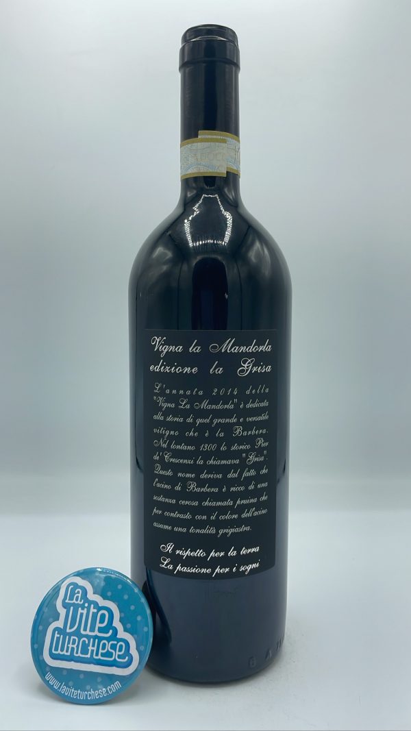 Luigi Spertino – Barbera d'Asti Superiore Vigna La Mandorla Edizione la Grisa – 2014 - back Luigi Spertino – Barbera d'Asti Superiore Vigna La Mandorla Edizione la Grisa prodotta con uve surmature, vinificato per 2 anni in tonneaux.