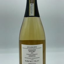 Monsignore – Alta Langa Extra Brut - 2018 - back Monsignore - Alta Langa Extra Brut made with Chardonnay and Pinot Noir grapes in Vicoforte di Mondovì, classic method for 36 months.
