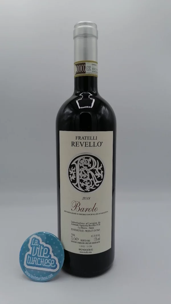 Fratelli Revello – Barolo DOCG prodotto con le vigne della borgata Annunziata di La Morra, affinato per 24 mesi in barrique.