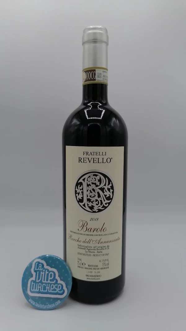 Fratelli Revello - Barolo Rocche dell'Annunziata produced in the same vineyard located in La Morra, considered one of the best due to its southern exposure.