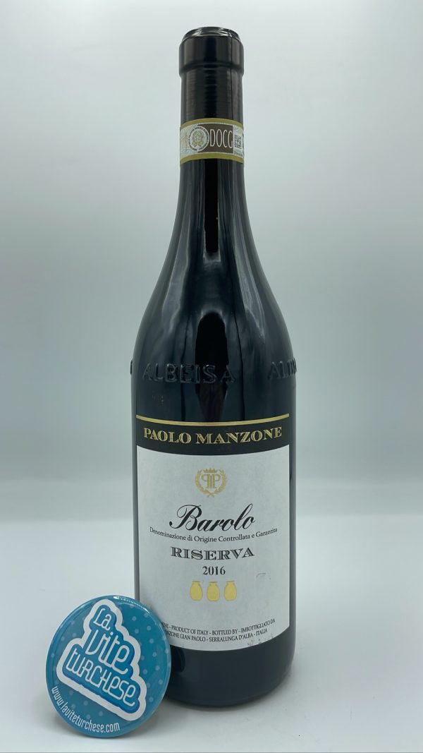 Paolo Manzone – Barolo Riserva prodotto con le piante di 70 anni della vigna Meriame di Serralunga, vinificazione in botte e vasche di ceramica.