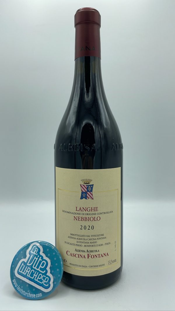 Cascina Fontana – Langhe Nebbiolo prodotto tra le vigne di Sinio e Castiglione Falletto, invecchiato tra la botte grande e il cemento.