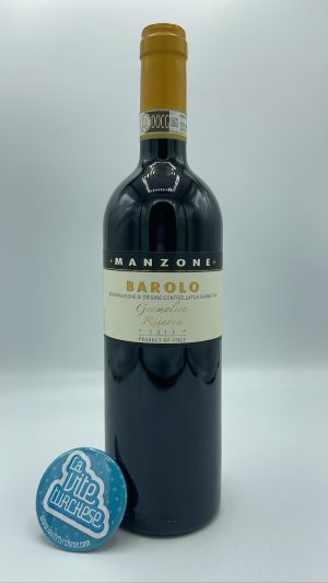 Giovanni Manzone – Barolo Gramolere Riserva prodotto nelle annate migliori con le piante più vecchie di 50 anni. 7 anni di invecchiamento.