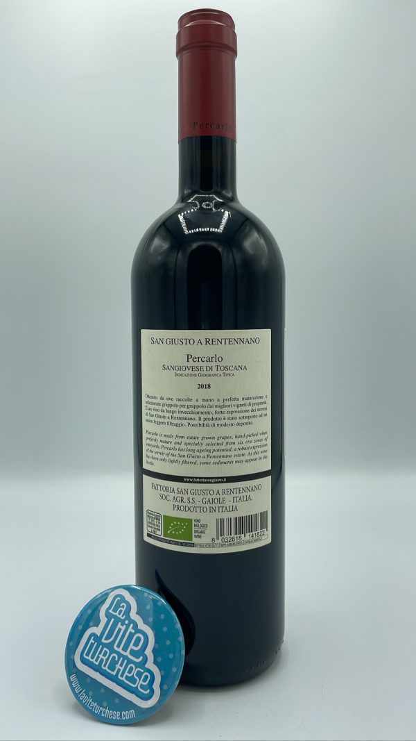 San Giusto a Rentennano - Percarlo IGT - 2018 - back San Giusto a Rentennano - Percarlo IGT made with only Sangiovese grapes in the southernmost part of Chianti Classico, aged for 22 months.