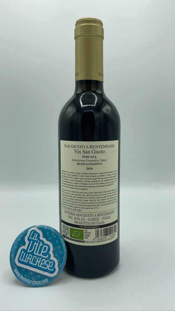 San Giusto a Rentennano – Vin San Giusto – 2014 - back San Giusto a Rentennano - Vin San Giusto made with mainly Malvasia grapes and less than 10% with Trebbiano, vinified for 6 years in kegs.