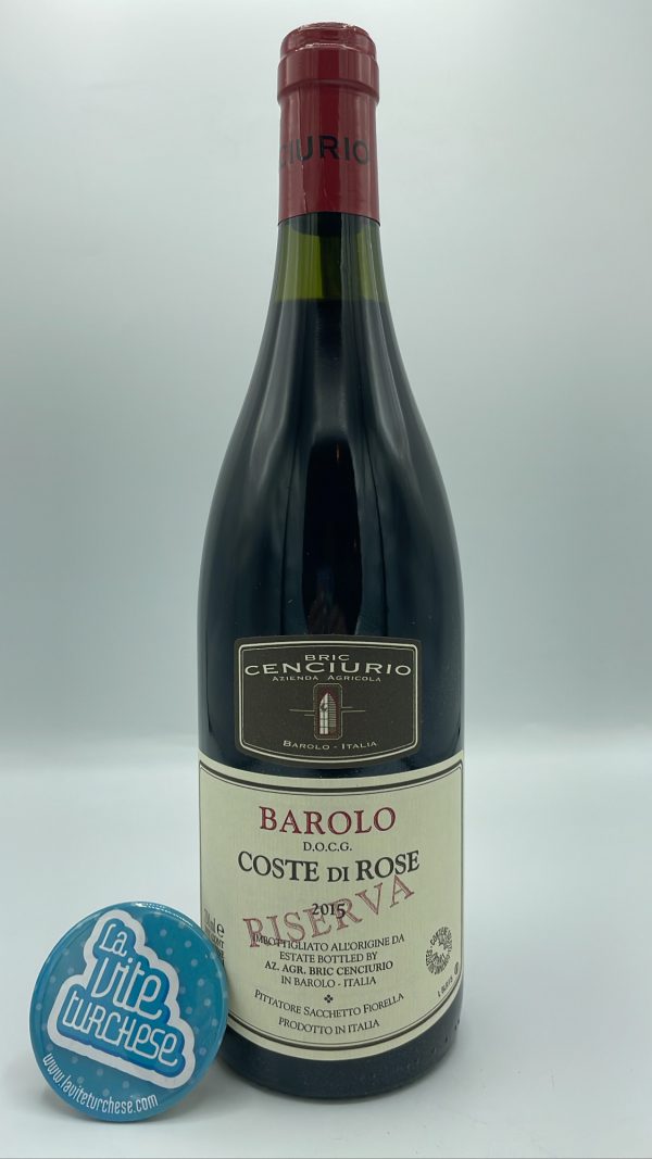 Bric Cenciurio - Barolo Coste di Rose Riserva prodotto nelle migliori annate con la medesima vigna situata a Barolo, 6 anni di invecchiamento.