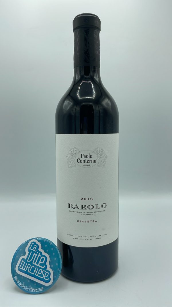 Paolo Conterno – Barolo Ginestra prodotto nell'omonima vigna di Monforte, esposta a sud, invecchiato per 36 mesi in botti grandi.
