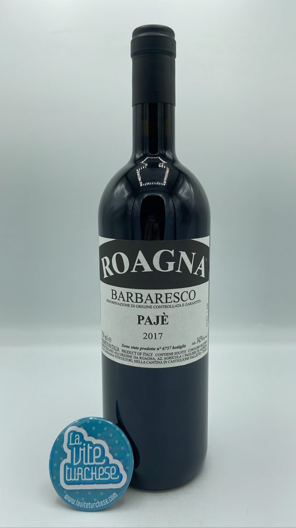 Roagna - Barbaresco Pajè produced in the vineyard of the same name located in Barbaresco, ages for 5 years in neutral barrels.