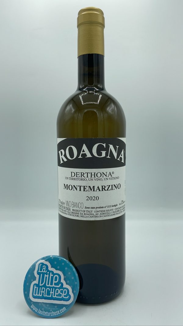 Roagna – Derthona Montemarzino prodotto nei colli Tortonesi con uva Timorasso, 3130 bottiglie prodotte, vinificato in botte per 2 anni.