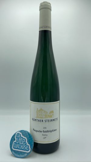 Günther Steinmetz – Riesling Piesporter Goldtröpfchen prodotto nell'omonima vigna situata in Mosella, considerata la migliore per l'esposizione anfiteatro.