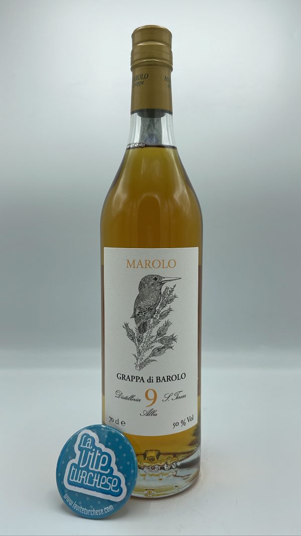 Marolo - Barrel-aged 9-year-old Barolo grappa made from 2012 vintage Barolo pomace. Bain-marie distillation.