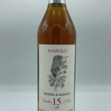 Marolo - Barolo 15-year barrel-aged grappa. Barolo pomace from 2006 vintage, discontinuous bain-marie distillation.