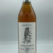 Marolo – Grappa di Barolo 20 anni – 1996 Marolo - 20-year-old Barolo grappa aged in small barrels, pomace from vintage 1996. Bain-marie discontinuous distillation.