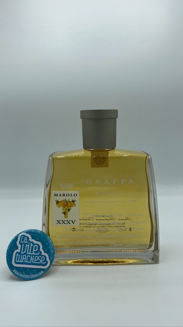 Marolo - Grappa di Moscato Vendemmia Tardiva made from the pomace of the 2006 vintage, aged for 7 years in small barrels.