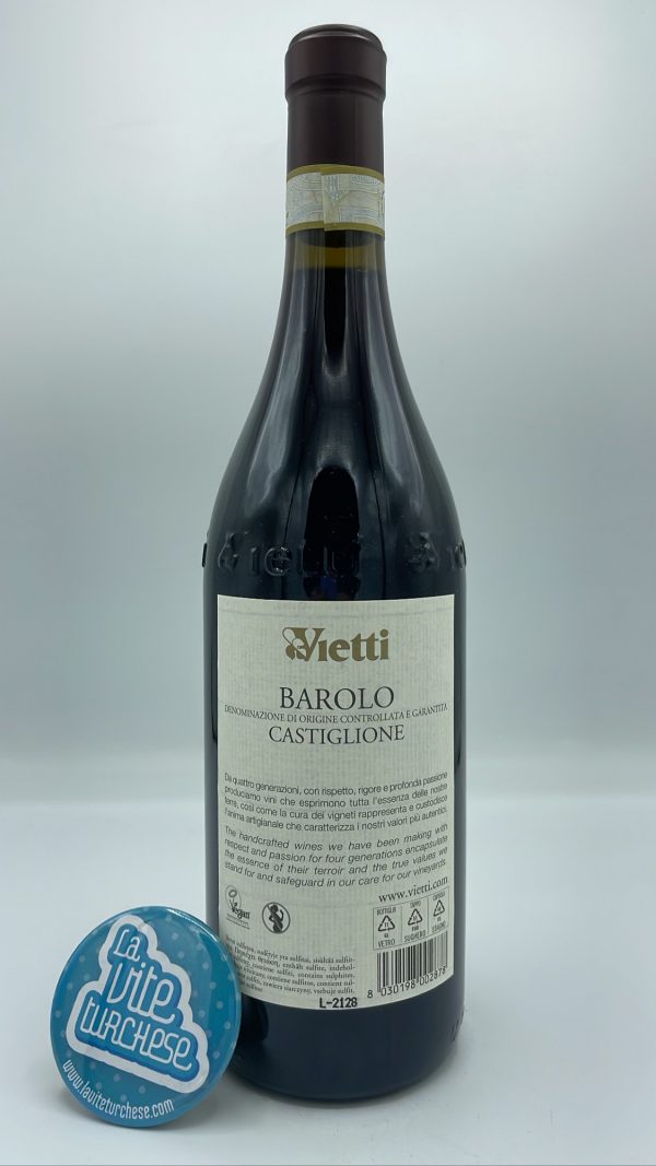 Vietti – Barolo Castiglione - 2018 - back Vietti - Barolo Castiglione produced by blending different vineyards divided among the various 11 communes of the Barolo appellation.