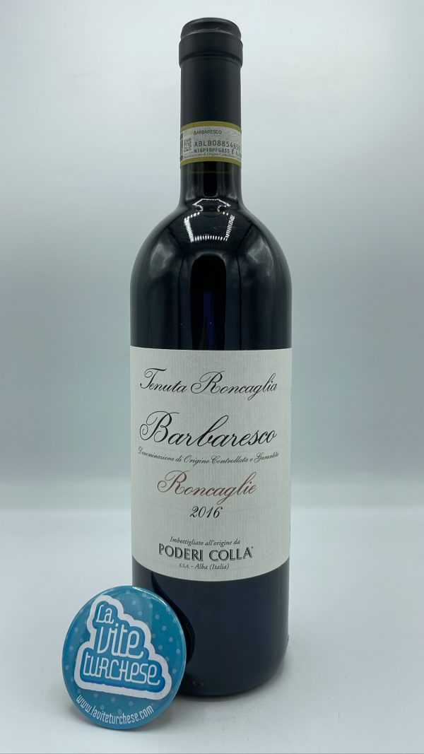 Poderi Colla - Barbaresco Roncaglie produced in the single vineyard of the same name located in Barbaresco village, aged for 15 months in large oak.
