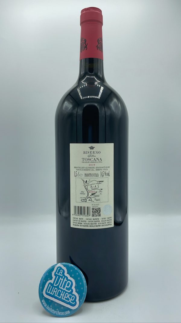 Tenuta di Biserno – Biserno – 2019 - MG - back Tenuta di Biserno - Biserno most important estate wine produced by Lodovico Antinori in Bibbona, in the hinterland of Bolgheri.