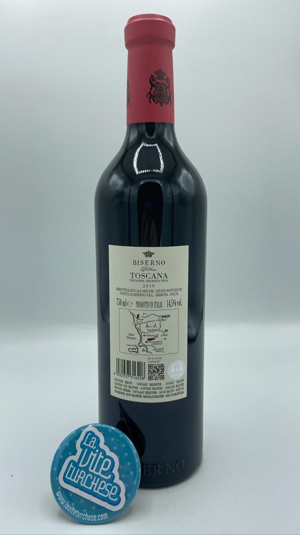 Tenuta di Biserno – Biserno – 2019 - back Tenuta di Biserno - Biserno most important estate wine produced by Lodovico Antinori in Bibbona, in the hinterland of Bolgheri.