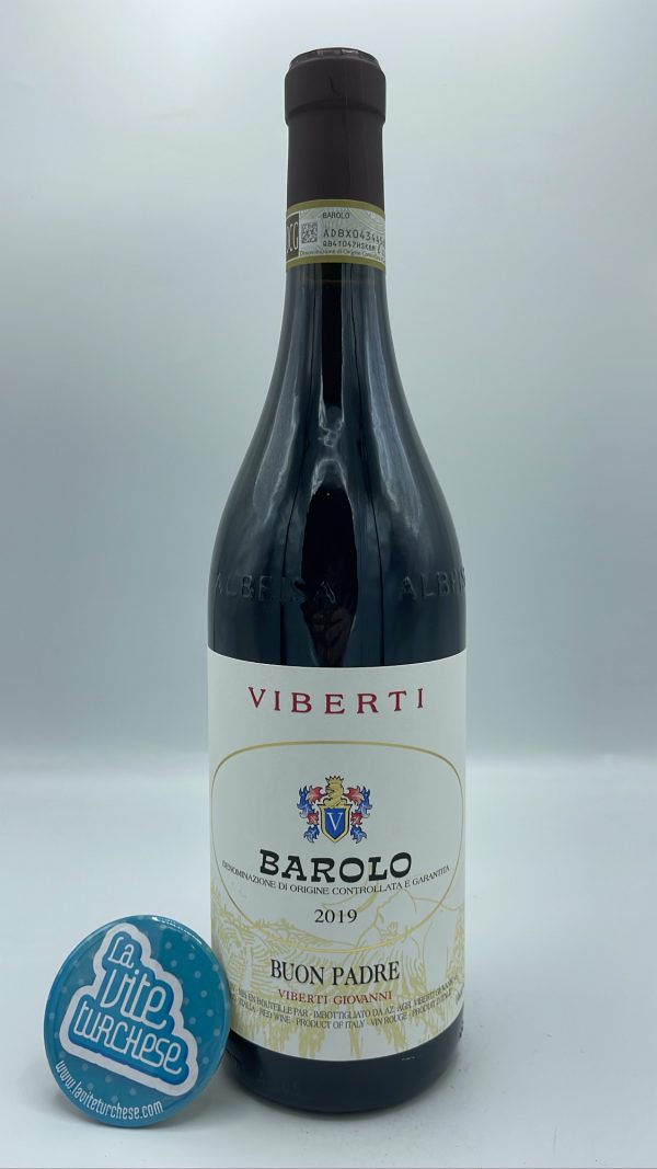 Giovanni Viberti – Barolo Buon Padre prodotto con diverse vigne situate tra Barolo, Monforte, Verduno, stile tradizionale. Cantina storica di Barolo.