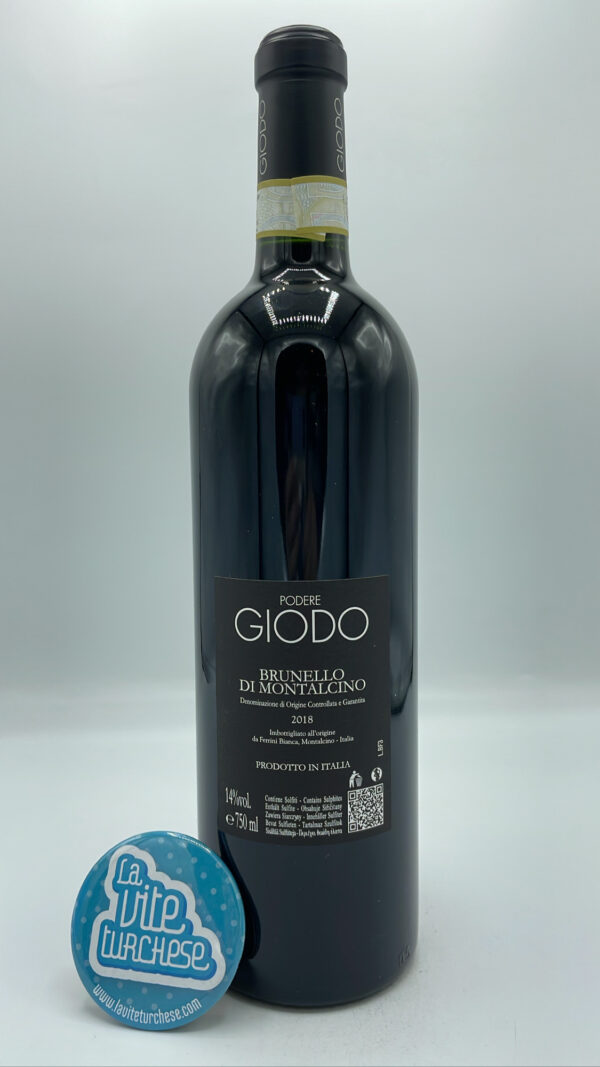 Giodo – Brunello di Montalcino – 2018 - back Giodo - Brunello di Montalcino made from 20-year-old vines, aged for 30 months in tonneaux and large barrels and concrete tanks.
