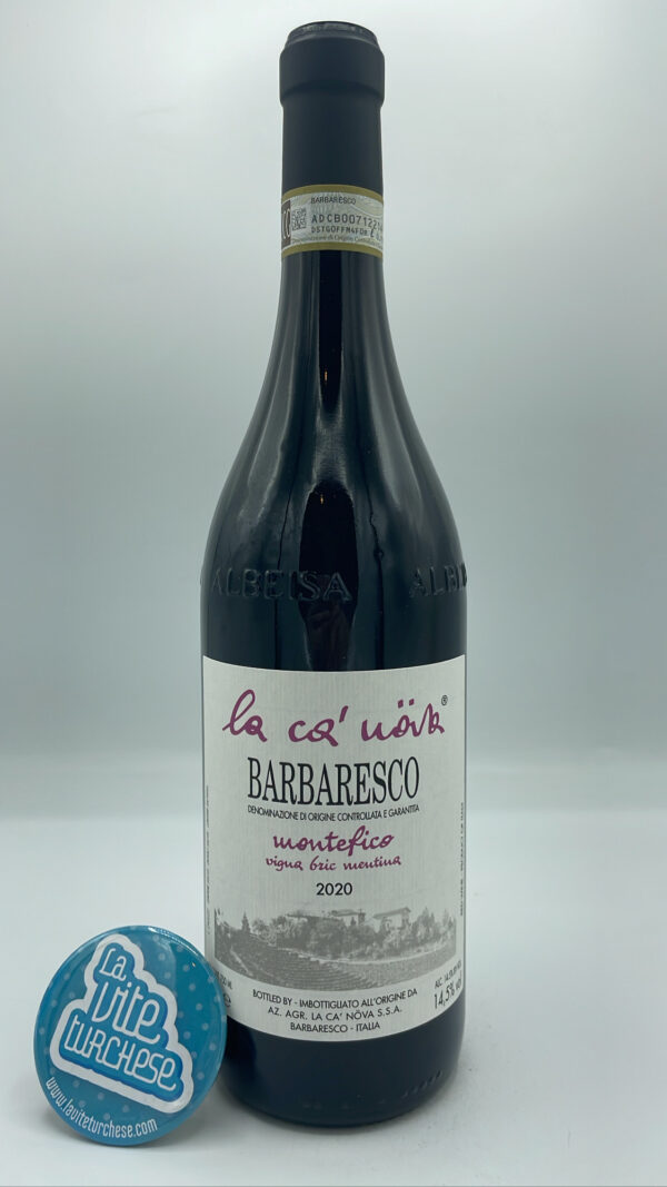 La Ca' Nova – Barbaresco Montefico vigna Bric Mentina prodotto nell'omonima vigna situata a Barbaresco con 18 mesi di affinamento in rovere.