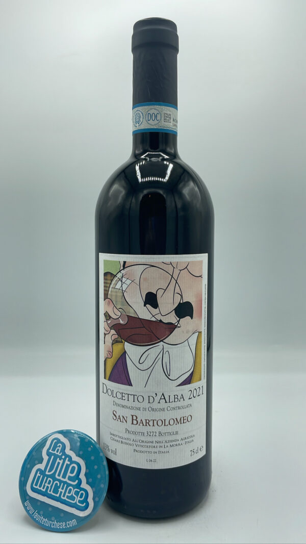 Cesare Bussolo - Dolcetto d'Alba San Bartolomeo produced in the vineyard of the same name located in La Morra, vinified only in steel tanks.