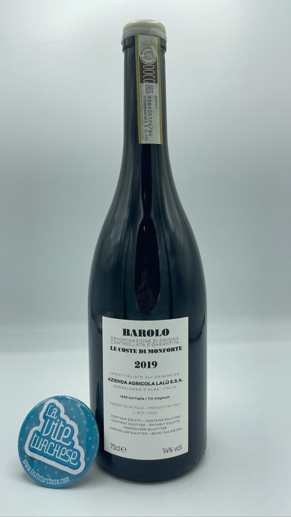 Lalu' - Barolo Le Coste di Monforte - 2019 - back Lalu' - Barolo Le Coste di Monforte prodotto per la prima volta nel 2019 nell'omonima vigna situata nella parte più bassa di Monforte. 2000 bottiglie.