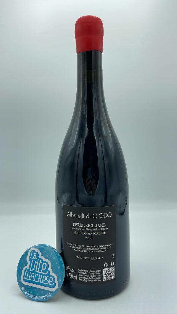 Alberelli di Giodo - Nerello Mascalese Terre Siciliane produced on the northern slope of Etna volcano, 80-year-old plants. 7000 bottles.