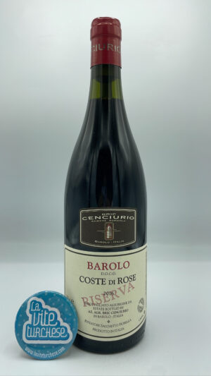 Bric Cenciurio - Barolo Coste di Rose Riserva produced in the vineyard of the same name located in Barolo, aged for 6 years in the cellar.