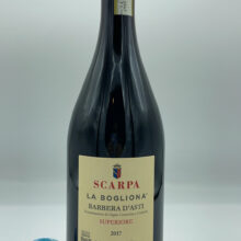 Scarpa – Barbera d'Asti La Bogliona – 2017 - back Scarpa - Barbera d'Asti La Bogliona produced in the vineyard of the same name located in Nizza Monferrato, considered one of the best Barberas in the world.