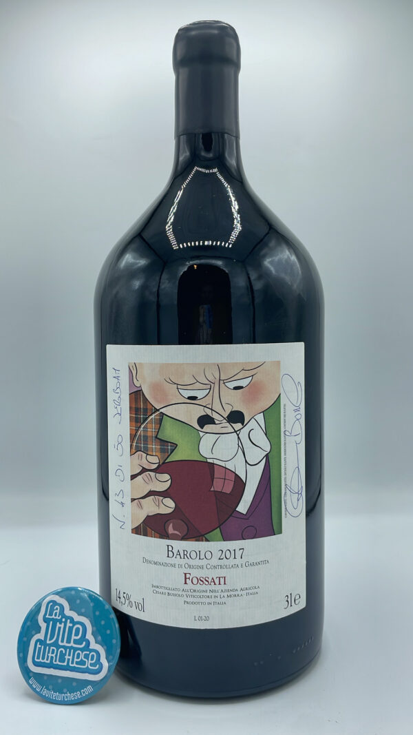 Cesare Bussolo – Barolo Fossati prodotto nell'omonima vigna situata a La Morra con basse rese e alta qualità. 50 bottiglie da 3 litri prodotte.