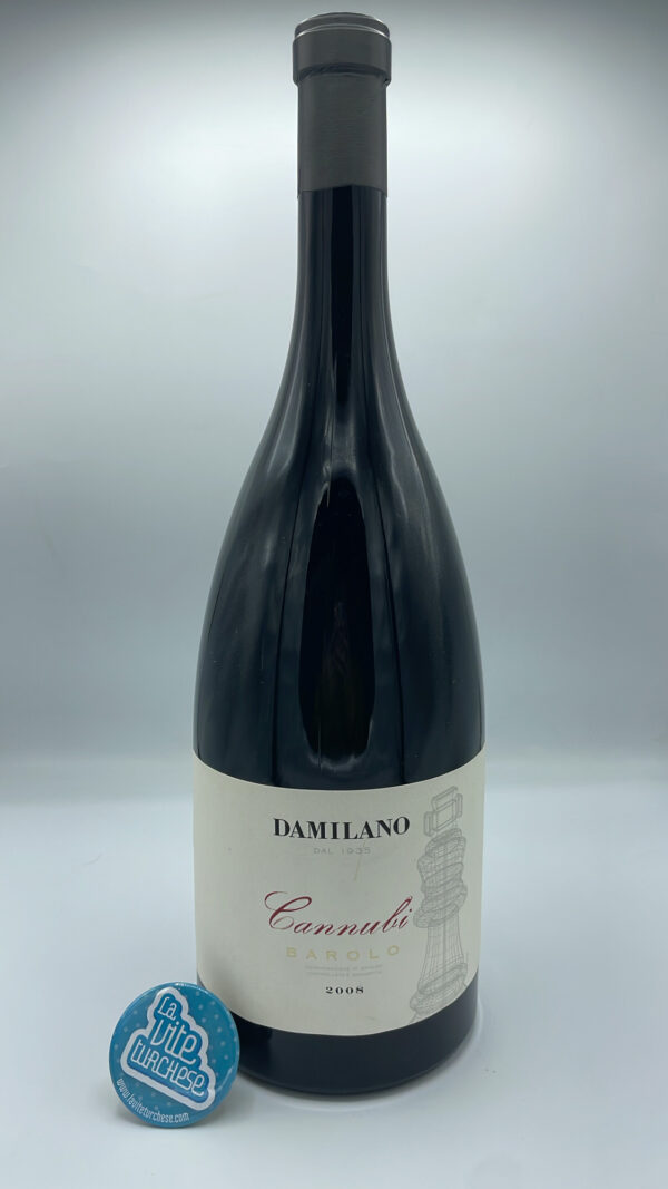 Damilano – Barolo Cannubi versione 3 litri prodotto nella vigna più storica della denominazione Barolo, invecchiato per 24 mesi in botti grandi.