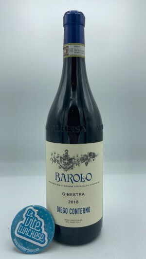 Diego Conterno – Barolo Ginestra prodotto nell'omonima vigna situata a Monforte d'Alba, messo in commercio dopo 5 anni di invecchiamento.