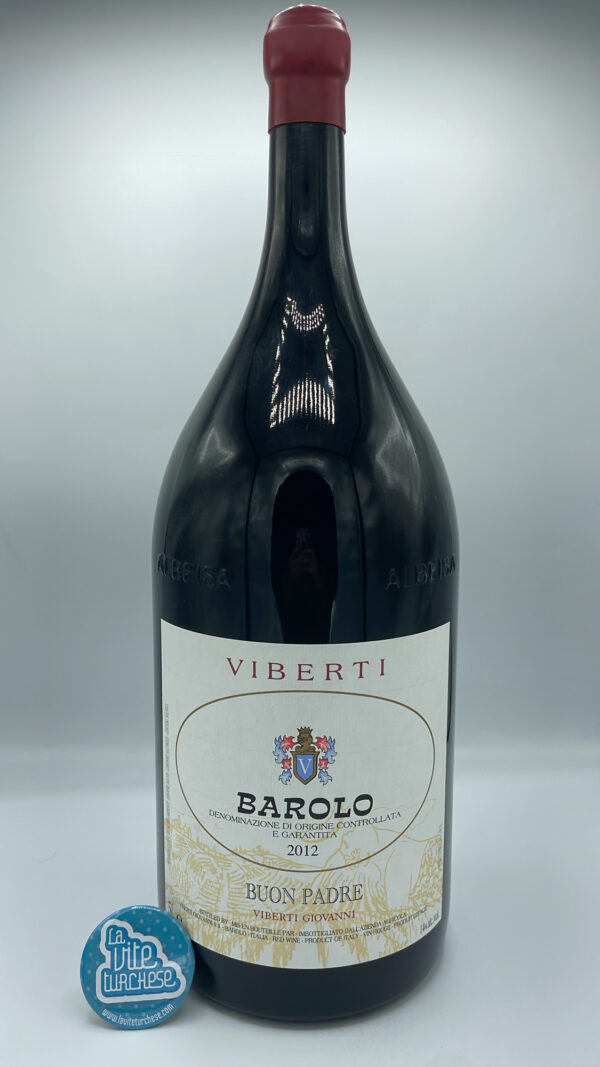 Giovanni Viberti – Barolo Buon Padre prodotto con diverse vigne situate tra Barolo, Monforte, Verduno, stile tradizionale. 5 Litri.