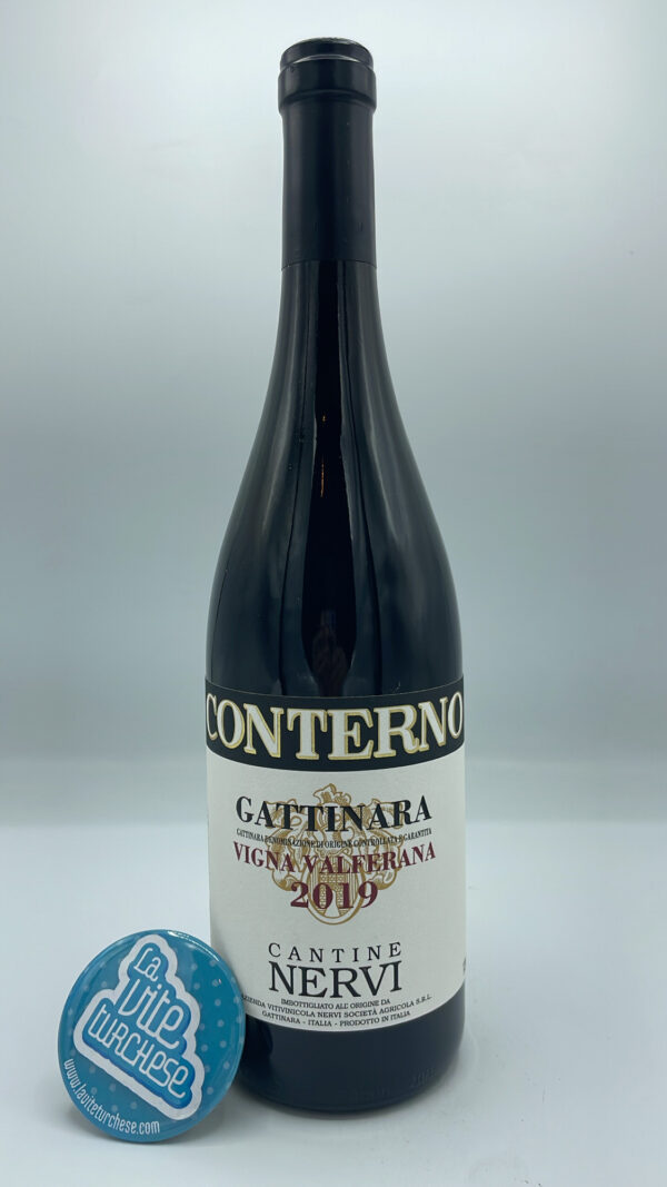 Nervi - Gattinara Vigna Valferana produced in the vineyard of the same name located in Gattinara in northern Piedmont, rich soils with magnesium. 6000 bottles produced.