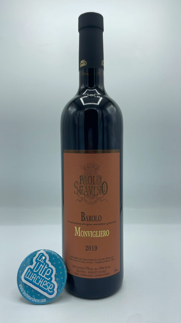 Paolo Scavino - Barolo Monvigliero produced in the best vineyard in Verduno, considered the most elegant cru. Aged 24 months between barrique and large barrel.