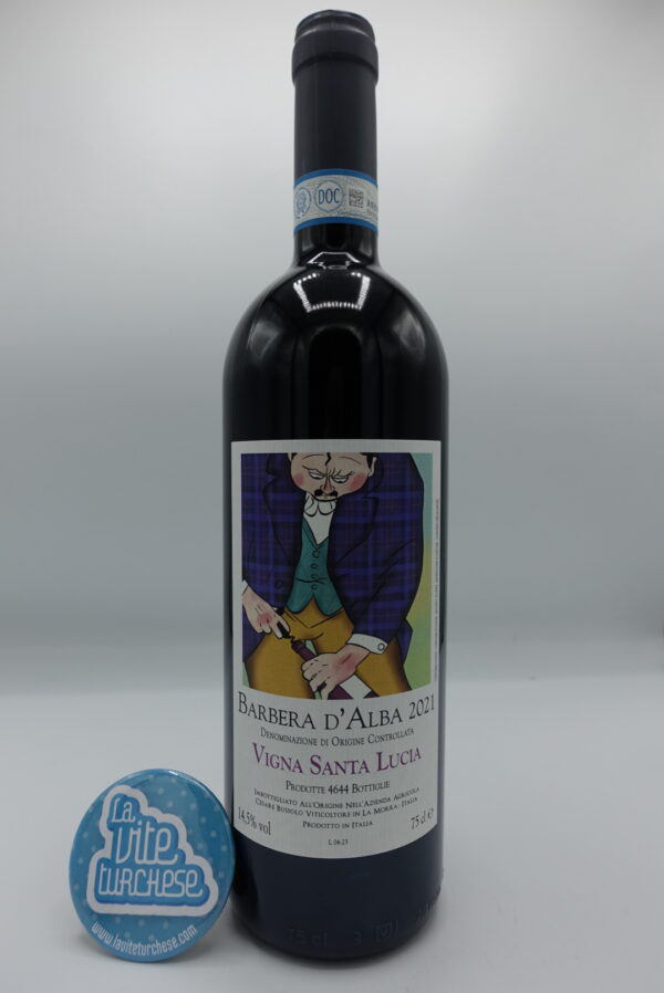 Cesare Bussolo - Barbera d'Alba Santa Lucia produced in the vineyard of the same name located in La Morra, with low yields and 12 months of aging in used barriques.