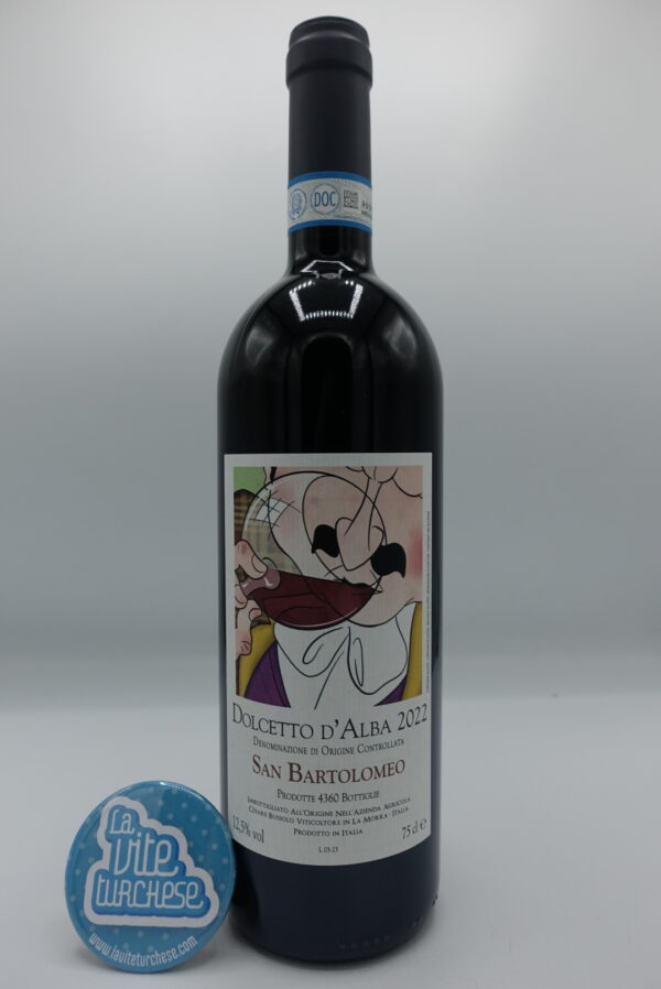 Cesare Bussolo – Dolcetto d'Alba San Bartolomeo prodotto nell'omonima vigna situata a La Morra, vinificato solo in vasche di acciaio.