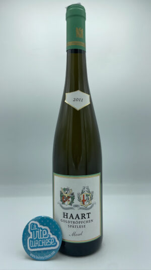 Haart - Riesling Goldtröpfchen Spätlese prodotto nell'omonima vigna situata a Piesport in Mosella, considerata la migliore per suoli ed esposizione.