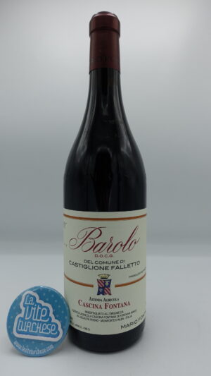 Cascina Fontana – Barolo dal Comune di Castiglione Falletto prodotto con le vigne Villero e Mariondino, vinificato tra vasca di cemento e botte grande.
