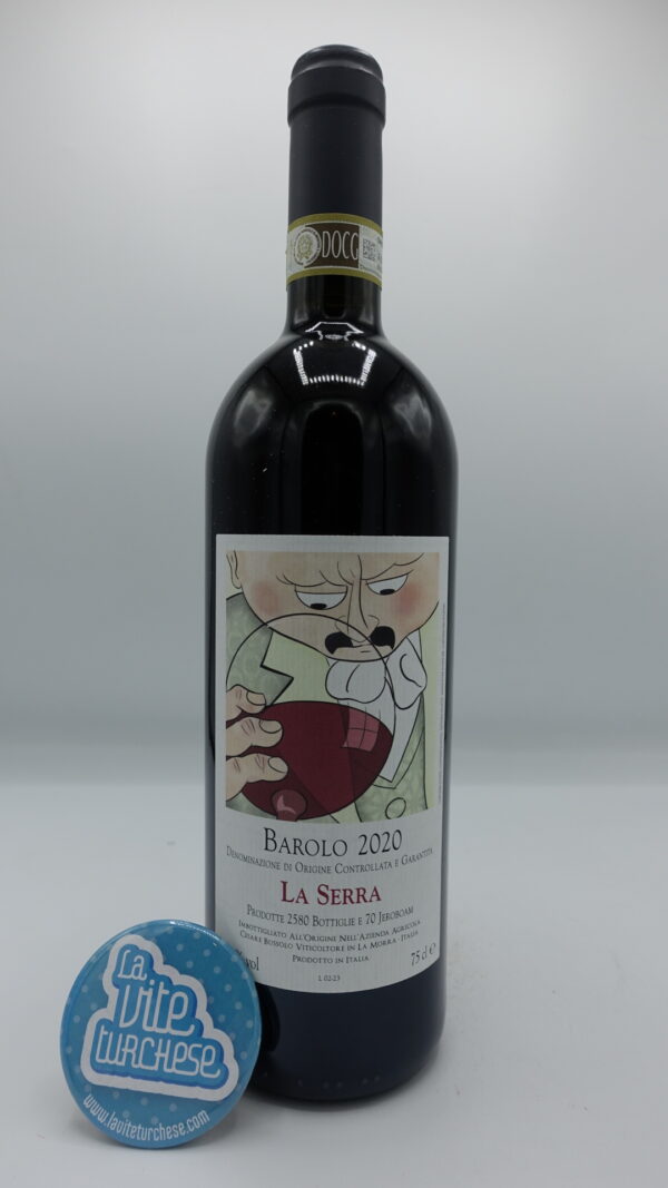 Cesare Bussolo - Barolo La Serra prodotto per la prima volta nell'annata 2020, 2580 bottiglie, invecchiato per 24 mesi in botti piccole.